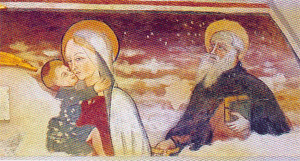 Particolare Madonna con Bambino e S. Antonio abate